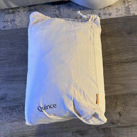 Quince King European Linen Duvet Cover Sand NWOT - Picture 3 of 4